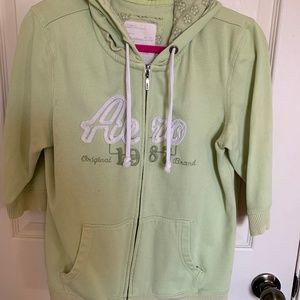 Aeropostale Half Sleeve Zip-Up Hoodie